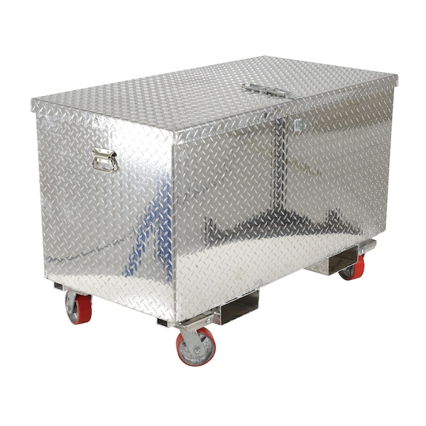Tool Box, Casters, Silver, Aluminum, 48 in W x 24 in D